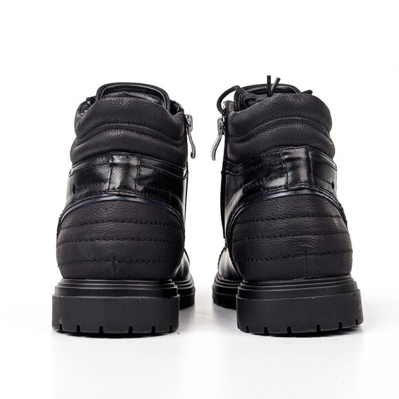 Tommy Hilfiger Men Oregon Black Faux Leather Combat Ankle Boots size 8 - Picture 4 of 10